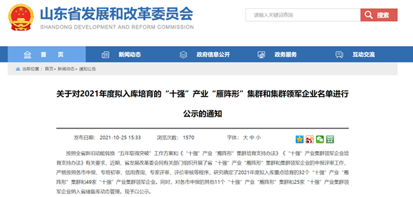 格瑞德集團(tuán)入選山東省“十強(qiáng)”產(chǎn)業(yè)集群領(lǐng)軍企業(yè)名單 獲多家媒體報(bào)道