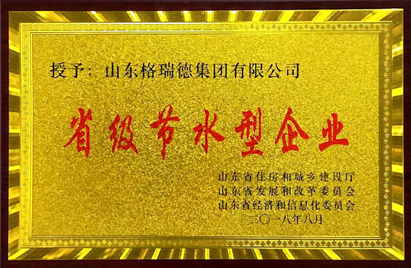 集團(tuán)榮獲省級節(jié)水型企業(yè)稱號